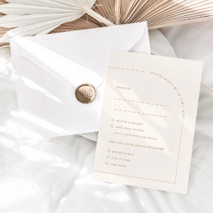 Modern Minimalist Boho Arch Meal Choices RSVP Card