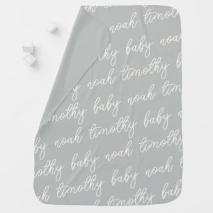 Modern Minimalist Boho Baby Name Blanket