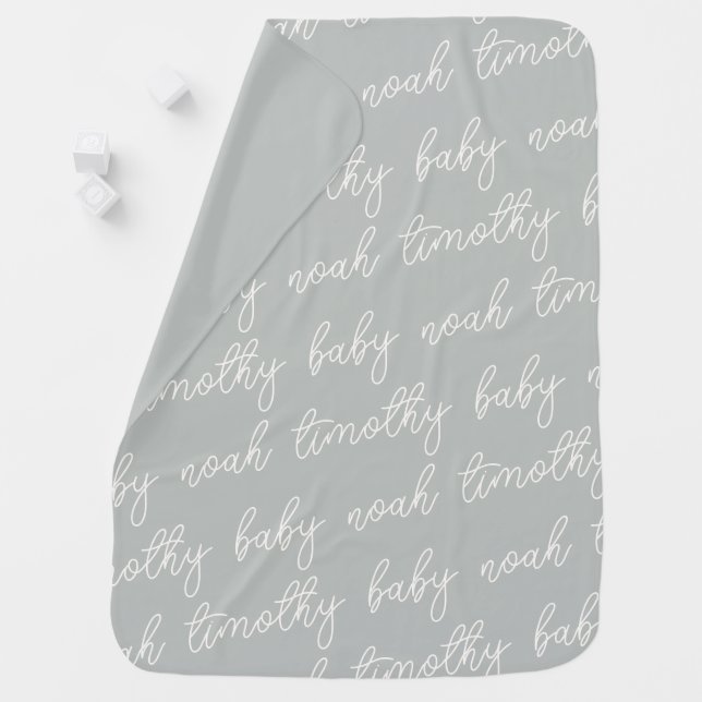 Modern Minimalist Boho Baby Name Blanket (In Situ)