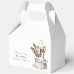 Modern Minimalist Boho Bakery Chef Baby Shower Favor Boxes