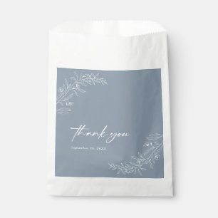 Modern Minimalist Boho Dusty Blue Wedding Favor Bag