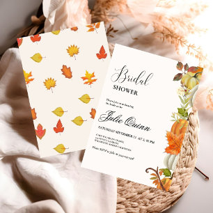 Modern Minimalist Boho Fall Pumpkin Bridal shower Invitation