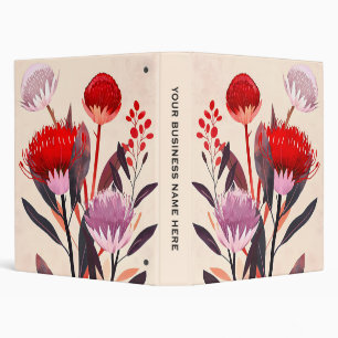 Modern Minimalist Boho Floral Botanical 3 Ring Binder