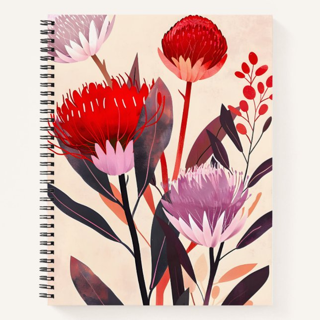 Modern Minimalist Boho Floral Botanical Notebook (Front)