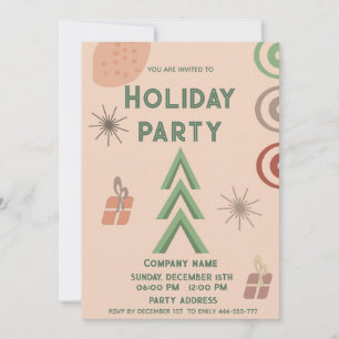 Modern minimalist boho fun holiday party invitation