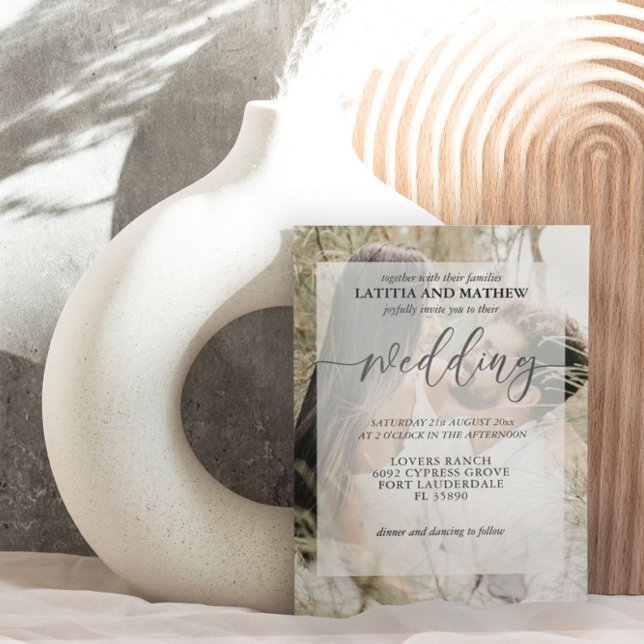 Modern minimalist Boho photo wedding invitation (Creator Uploaded)
