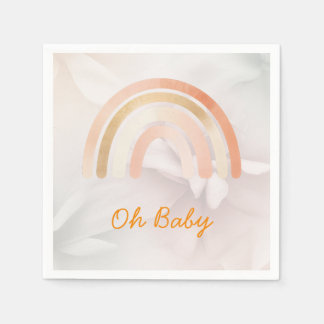 Modern Minimalist Boho Rainbow Baby Shower Napkins