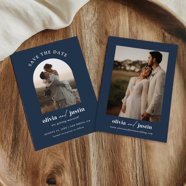 Modern Minimalist Boho Save the Date Photo Cards (Creator Uploaded)