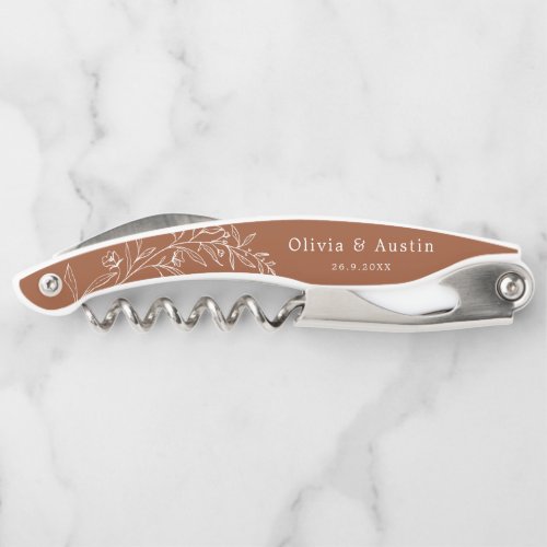 Modern Minimalist Boho Terracotta Wedding Favors Waiters Corkscrew