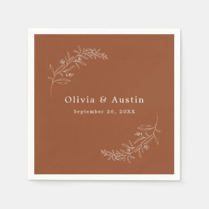 Modern Minimalist Boho Terracotta Wedding Napkins