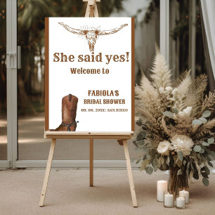 Modern Minimalist Boho Western CowboyBridal Shower Foam Board