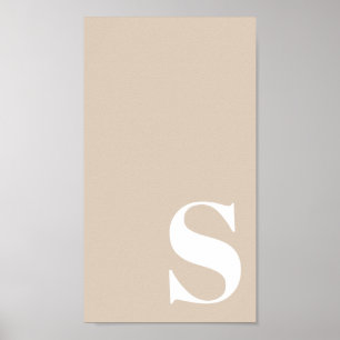 Modern Minimalist Bold Monogram Phone Wallpaper Poster