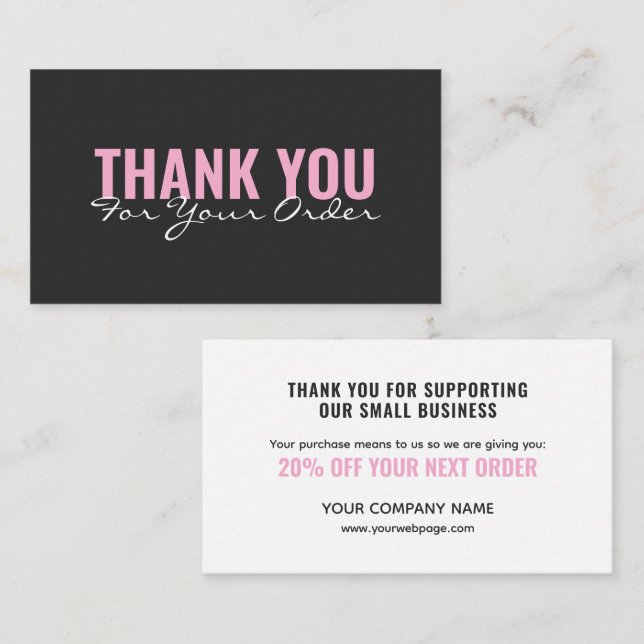 Modern minimalist bold Thank You card (Front/Back)