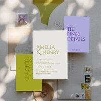 Modern minimalist bold Wavy Edge Wedding