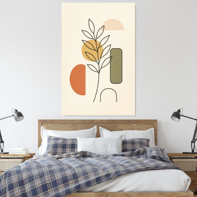 Modern Minimalist Botanical  Art Canvas Print (Insitu(Bedroom))