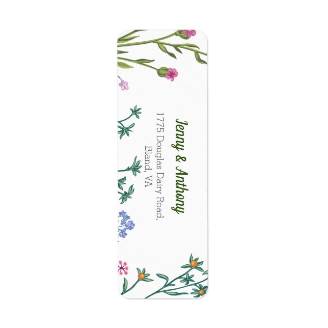 Modern Minimalist Botanical Floral Label (Front)