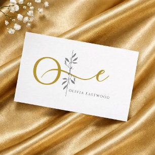Modern Minimalist Botanical Gold Monogram  Note Card