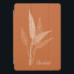 Modern Minimalist Botanical in Rust Personalized iPad Pro Cover<br><div class="desc">Modern Minimalist Botanical in Burnt Orange Rust Personalized iPad Pro Cover</div>