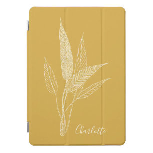 Modern Minimalist Botanical in Yellow Personalized iPad Pro Cover