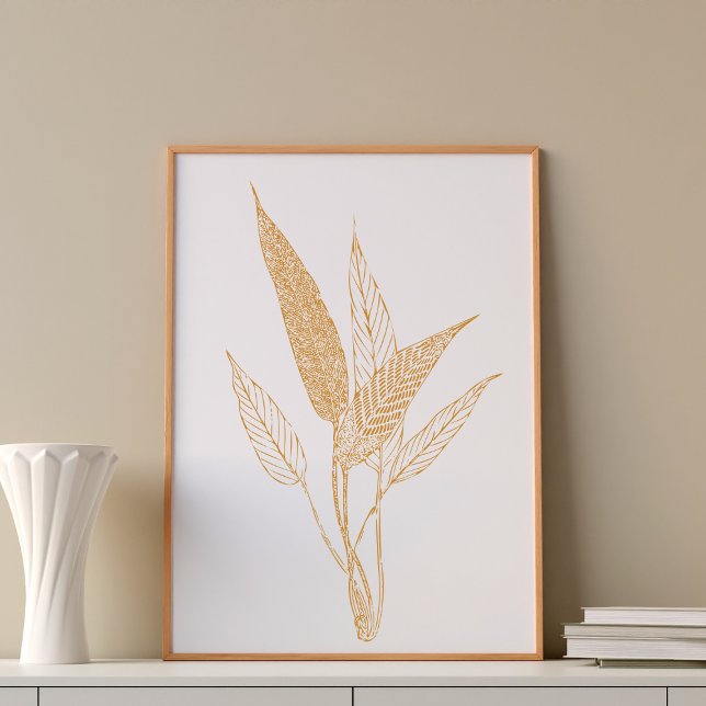 Modern Minimalist Botanical Leaves Drawing Poster (Creator Uploaded)