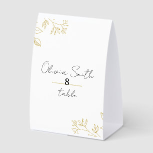 Modern Minimalist Botanical Line Art Wedding Table Paper Table Tent