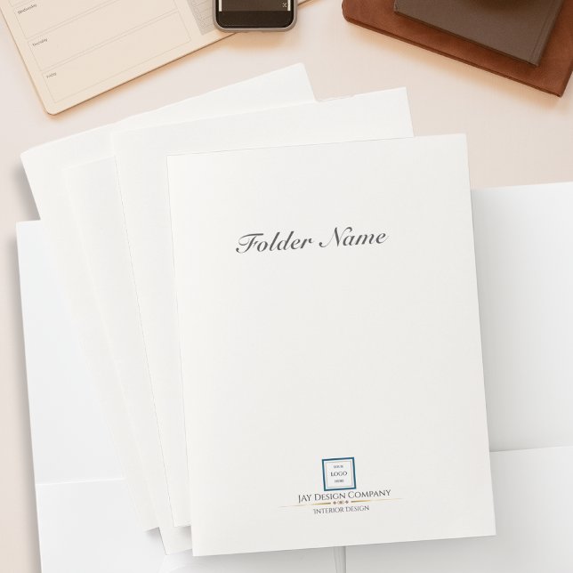Modern Minimalist Branding Blue Business Logo Pocket Folder (Creator Uploaded)