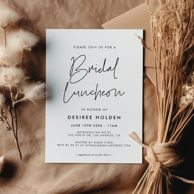 Modern minimalist Bridal luncheon Invitation (Creator Uploaded)
