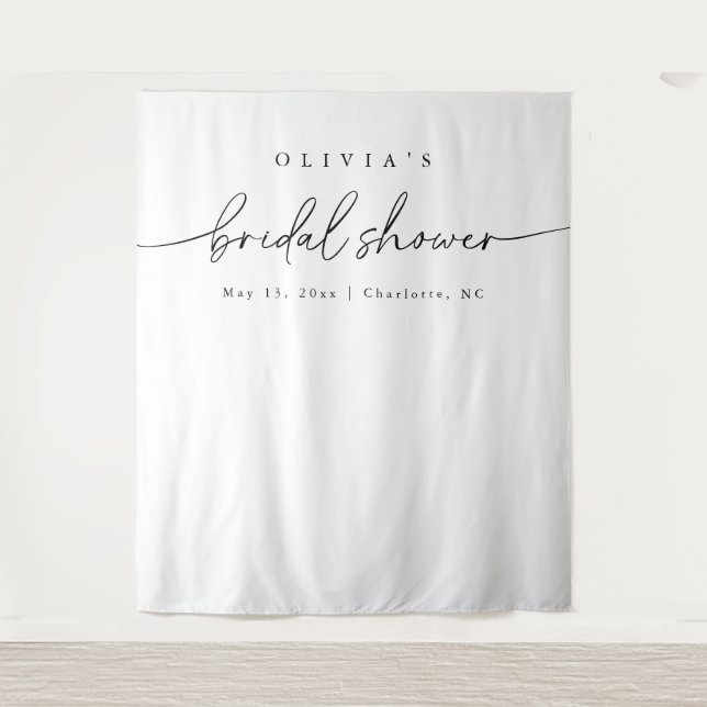 Modern Minimalist Bridal Shower Backdrop (Front)