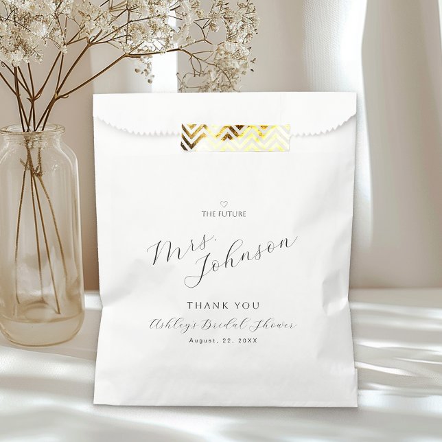 Modern Minimalist Bridal Shower Favor Bag (Simple Bridal Shower Favor Bag)