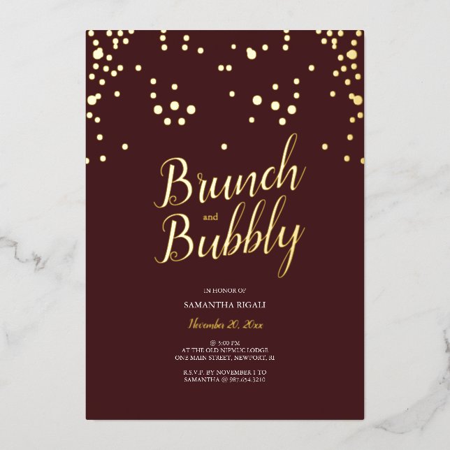 Modern Minimalist Bridal Shower Foil Invitation (Front)