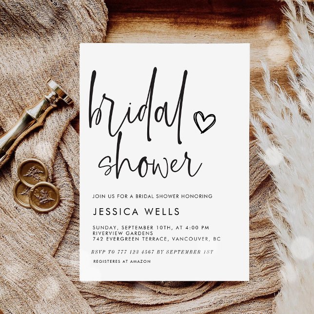 Modern Minimalist Bridal Shower Invitation (Creator Uploaded)