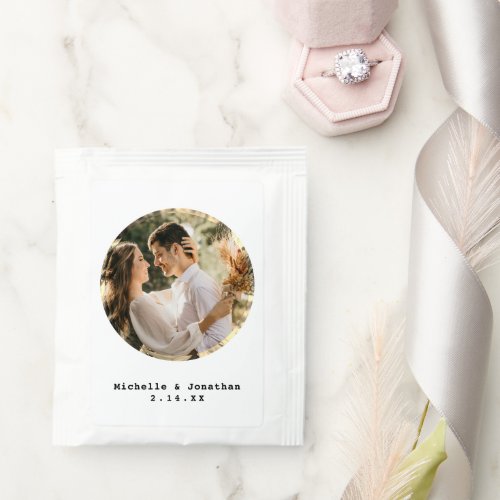 Modern Minimalist Bride and Groom Wedding Photo Tea Bag Drink Mix