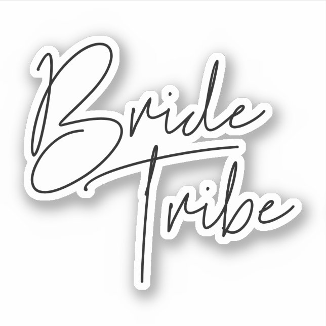Modern minimalist Bride Tribe Sticker (Front)