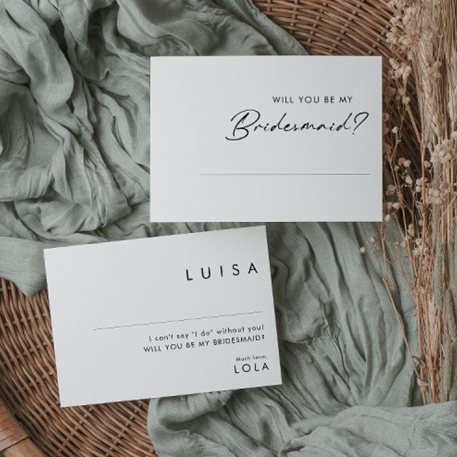 Modern Minimalist Bridesmaid Proposal Card (Creator Uploaded)