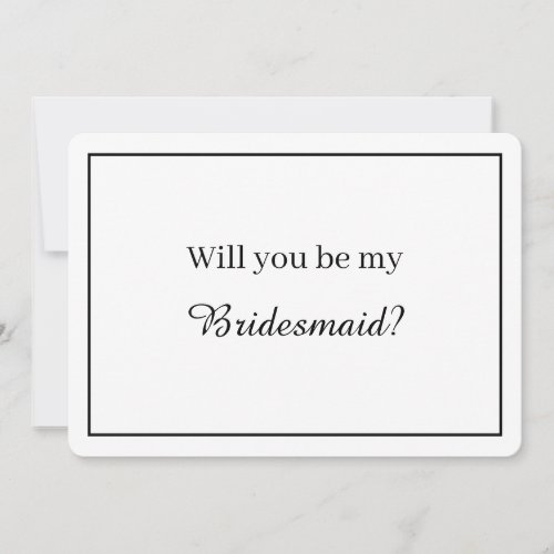 Modern Minimalist Bridesmaid Proposal Card v2