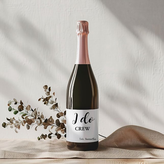 Modern Minimalist Bridesmaid proposal  I do Crew  Wine Label (Creator Uploaded)