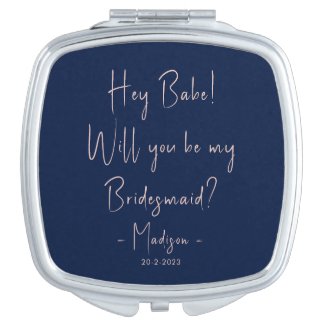 Modern Minimalist Bridesmaid Proposal Script Navy