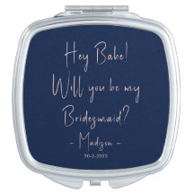 Modern Minimalist Bridesmaid Proposal Script Navy