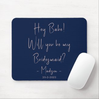 Modern Minimalist Bridesmaid Proposal Script Navy