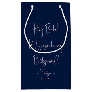 Modern Minimalist Bridesmaid Proposal Script Navy 