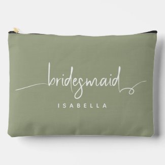 Modern Minimalist Bridesmaid Script Sage Green
