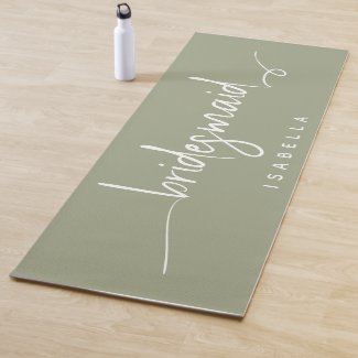 Modern Minimalist Bridesmaid Script Sage Green