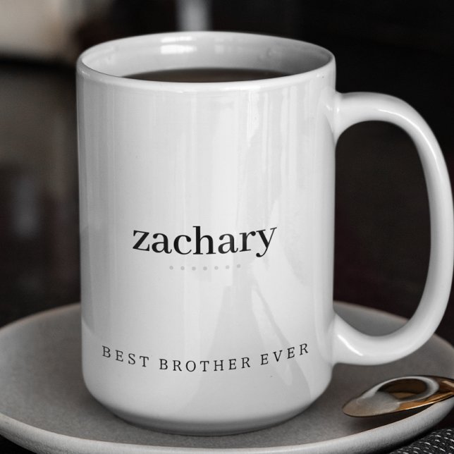 Modern Minimalist Brother Ever Personalized Two- Two-Tone Coffee Mug (Creator Uploaded)