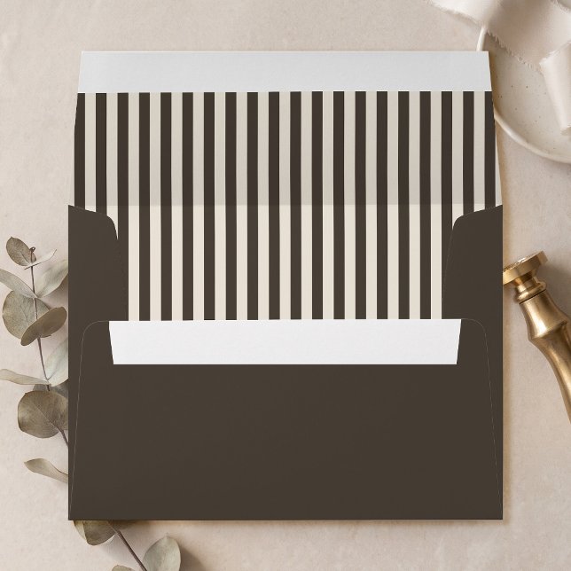 Modern Minimalist Brown Stripes Envelope (Creator Uploaded)
