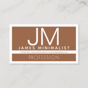 Modern Minimalist Brown & White Business Card