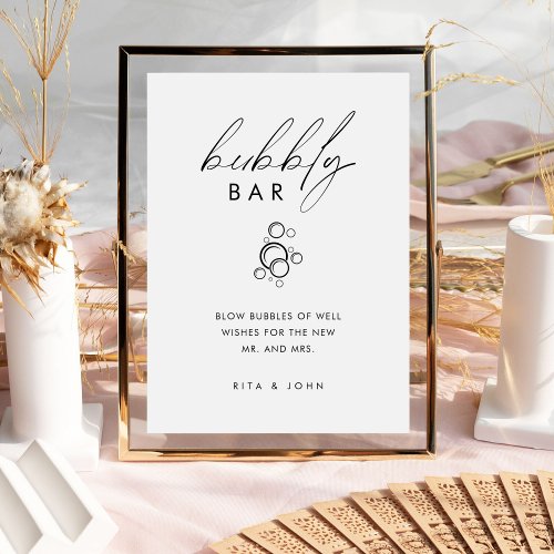 Modern Minimalist Bubble Send Off Script Wedding Pedestal Sign