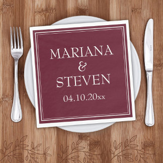 Modern Minimalist Burgundy Napkins