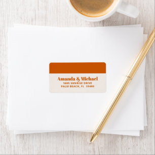 Modern Minimalist Burnt Orange Label