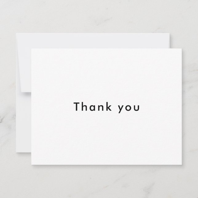 Modern Minimalist Business Black and White Thank You Card (Front)