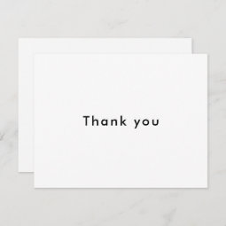 Modern Minimalist Business Black and White Thank You Card | Zazzle